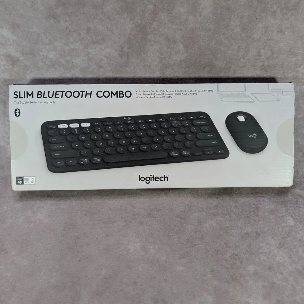 Logitech Slim Bluetooth Combo Pebble Keys 2 K380S Pebble Mouse 2 M350S Black New